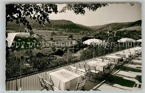 AK / Ansichtskarte Langenthal Odenwald Gasthof Pension zur Linde Terrasse Kat. Hirschhorn (Neckar)