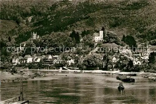 AK / Ansichtskarte Neckarsteinach Partie am Neckar Binnenschifffahrt Frachtkahn Kat. Neckarsteinach