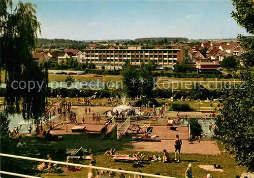 AK / Ansichtskarte Bad Rappenau Sprudelbrunen Sole Freischwimmbad Kraichgausanatorium Kat. Bad Rappenau