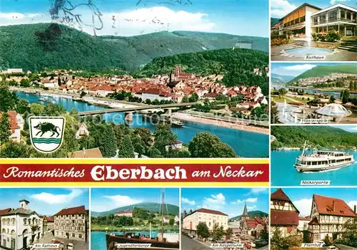 AK / Ansichtskarte Eberbach Neckar Rathaus Jugendherberge Haspelturm Pfarrhof Wasserspiele Kurhaus Kat. Eberbach