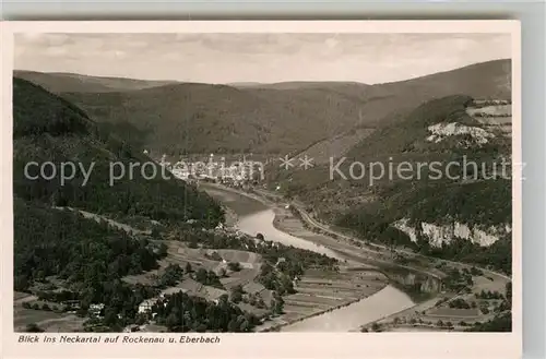 AK / Ansichtskarte Neckartal Panorama Rockenau Eberbach Fliegeraufnahme