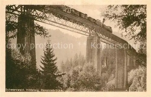 AK / Ansichtskarte Eisenbahn Schwarzwald Hoellsteig Ravennabruecke  Kat. Eisenbahn