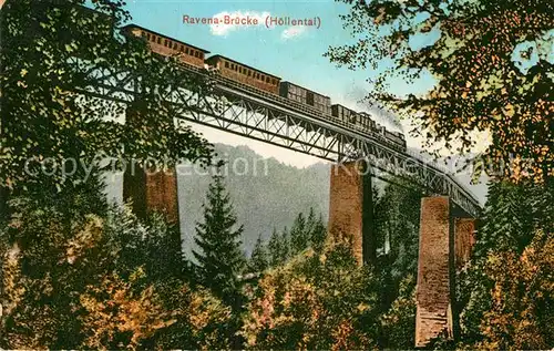 AK / Ansichtskarte Eisenbahn Ravennabruecke Hoellental Schwarzwald  Kat. Eisenbahn