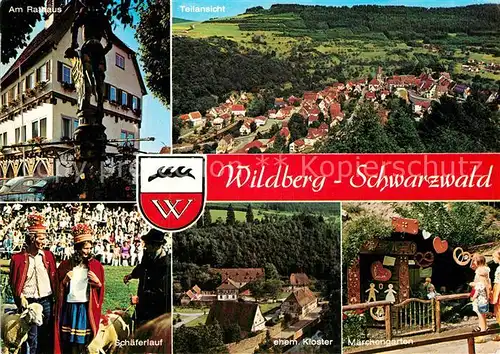 AK / Ansichtskarte Wildberg Schwarzwald Rathaus Panorama Schaeferlauf Ehem Kloster Maerchengarten Kat. Wildberg