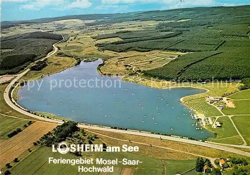 AK / Ansichtskarte Losheim See Feriengebiet Mosel Saar Hochwald Fliegeraufnahme Kat. Losheim