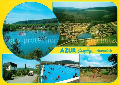 AK / Ansichtskarte Reinsfeld Hunsrueck Azur Camping Fliegeraufnahme Schwimmbad Spielplatz Kat. Reinsfeld