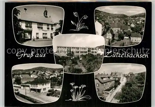 AK / Ansichtskarte Luetzelsachsen Rathaus Bahnhof Schule Teilansicht  Kat. Weinheim