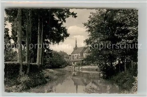 AK / Ansichtskarte Waibstadt Partie am Fluss Blick zur Kirche Kat. Waibstadt