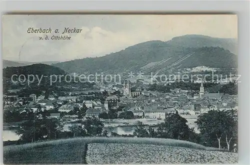 AK / Ansichtskarte Eberbach Neckar Panorama Blick von Ottohoehe Kat. Eberbach