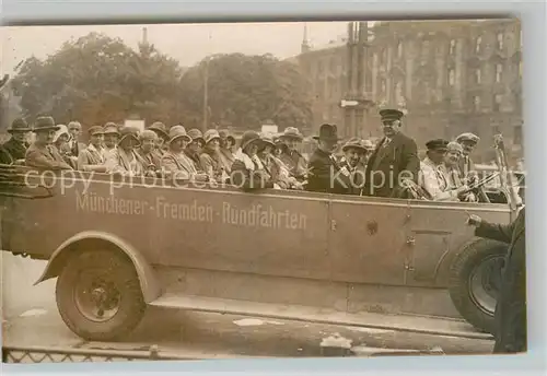 AK / Ansichtskarte Autobus Omnibus Muenchen Fremden Rundfahrten Foto  Kat. Autos