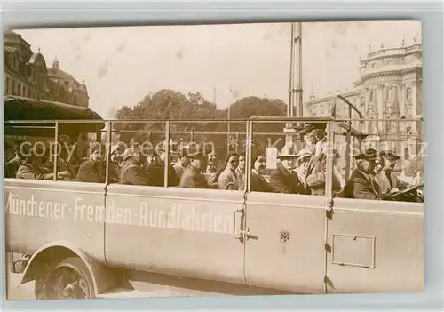 AK / Ansichtskarte Autobus Omnibus Muenchen Fremden Rundfahrten Foto  Kat. Autos