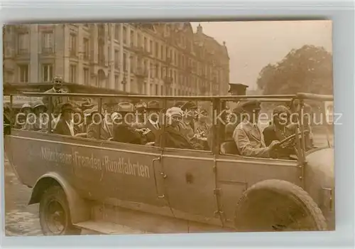 AK / Ansichtskarte Autobus Omnibus Muenchen Fremden Rundfahrten Foto  Kat. Autos