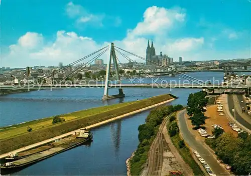 AK / Ansichtskarte Koeln Rhein Blick auf Severinsbruecke und Dom Kat. Koeln