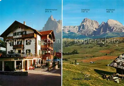 AK / Ansichtskarte Seis am Schlern Seiser Alpe Langkofel Plattkofel Santnerspitze Kat. Siusi allo Sciliar Kastelruth Suedtirol