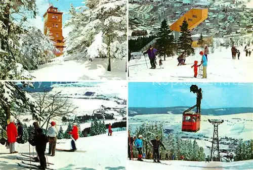 AK / Ansichtskarte Oberwiesenthal Erzgebirge Seilbahn Fichtelberg Sprungschanze Wetterwarte Kat. Oberwiesenthal