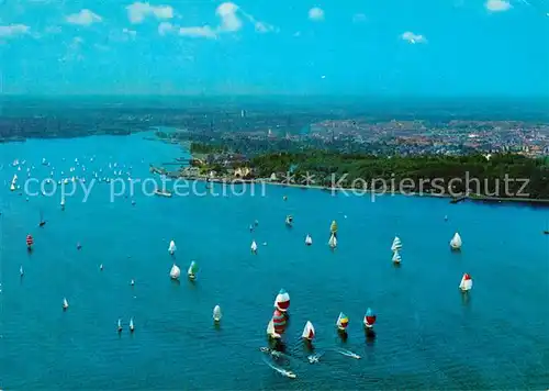 AK / Ansichtskarte Kiel Fliegeraufnahme Segelregatte auf der F?rde Kat. Kiel