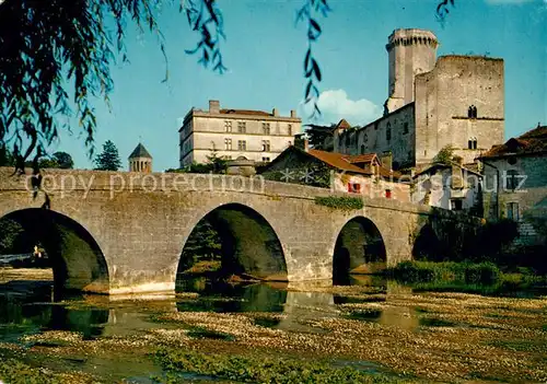 AK / Ansichtskarte Bourdeilles Chateau et le vieux pont enjambant la Dronne Kat. Bourdeilles