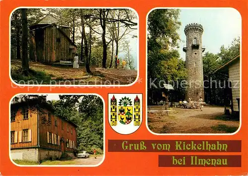 AK / Ansichtskarte Kickelhahn Goethehaeuschen Jagdhaus Gabelbach Kickelhahnturm Kat. Ilmenau