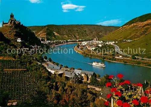 AK / Ansichtskarte Cochem Mosel Panorama mit Reichsburg Weinberge Kat. Cochem