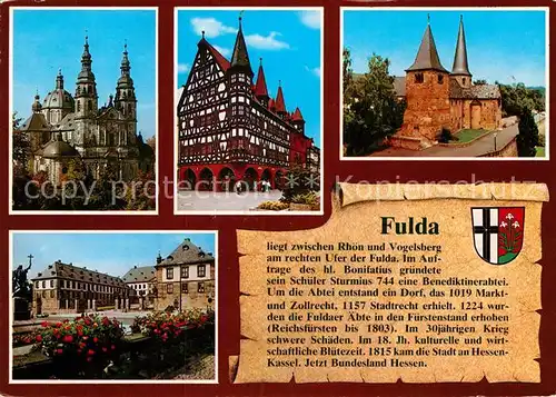 AK / Ansichtskarte Fulda Dom Rathaus Burg Platz Geschichte Kat. Fulda