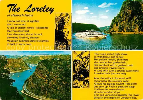 AK / Ansichtskarte Heine Heinrich The Loreley Motrschiff Rhein  Kat. Persoenlichkeiten