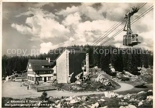 AK / Ansichtskarte Seilbahn Saentis Schwaegalp Restaurant Talstation  Kat. Bahnen