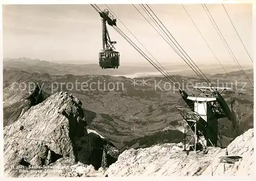 AK / Ansichtskarte Seilbahn Saentis Zuerichsee  Kat. Bahnen