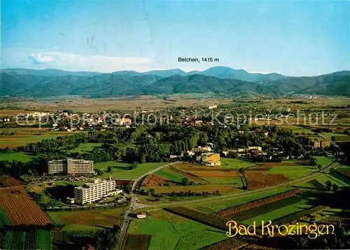 AK / Ansichtskarte Bad Krozingen Fliegeraufnahme mit Belchen  Kat. Bad Krozingen