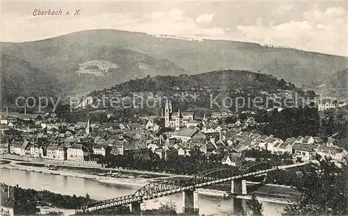 AK / Ansichtskarte Eberbach Neckar Teilansicht Neckarbruecke Kat. Eberbach