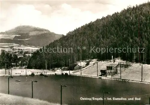 AK / Ansichtskarte Geising Erzgebirge Int. Eisstadion Bad  Kat. Geising Osterzgebirge