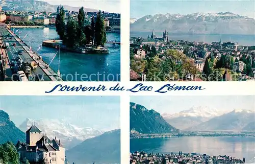 AK / Ansichtskarte Lac Leman Genfersee Geneve Lausanne Chateau de Chillon Montreux Kat. Genf