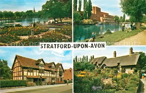 AK / Ansichtskarte Stratford Upon Avon Holy Trinity Church Shakespeares Birthplace Royal Theatre Anne Hathaways Cottage  Kat. Grossbritannien