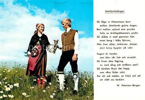 AK / Ansichtskarte Gedicht auf AK Jaemtlandssangen W. Peterson Berger  Kat. Lyrik