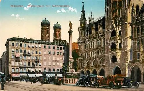 AK / Ansichtskarte Muenchen Marienplatz Mariensaeule Kat. Muenchen