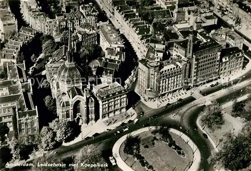 AK / Ansichtskarte Amsterdam Niederlande Leidsebosje met Koepelkerk Kueppelkirche Fliegeraufnahme Kat. Amsterdam