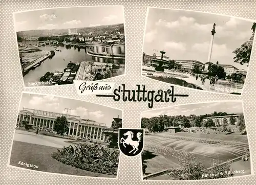 AK / Ansichtskarte Stuttgart Schlossplatz Hoehenpark Killesberg Koenigsbau Kat. Stuttgart