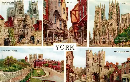 AK / Ansichtskarte York UK Bootham Bar and Minster Shambles City Walls Micklegate Bar Kat. York