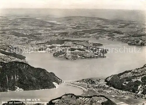 AK / Ansichtskarte Stanserhorn Blick auf Luzern und Vierwaldstaettersee Fliegeraufnahme Kat. Stanserhorn