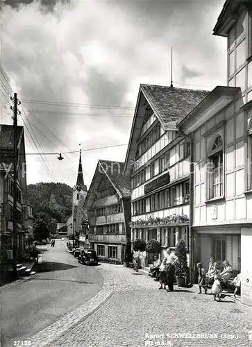 AK / Ansichtskarte Schwellbrunn Ortsstrasse mit Blick zur Kirche Kat. Schwellbrunn