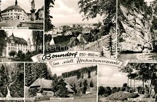 AK / Ansichtskarte Bonndorf Schwarzwald Rathaus Brunnen Schloss Gasthaus Sommerau Wutachschlucht Kat. Bonndorf