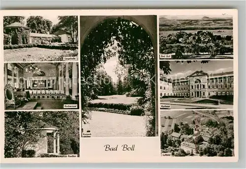 AK / Ansichtskarte Bad Boll Liegehalle Kirchensaal Kurpark Kurhaus Pavillon Kat. Boll