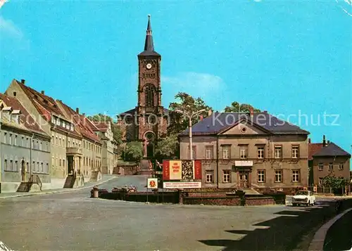 AK / Ansichtskarte Hartha Doebeln Stadtplatz Kirche Kat. Hartha Doebeln