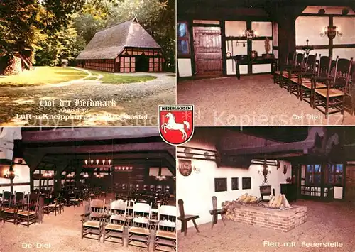 AK / Ansichtskarte Fallingbostel Lueneburger Heide Hof der Heidmark De Diel Flett mit Feuerstelle Kat. Bad Fallingbostel