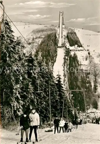 AK / Ansichtskarte Winterberg Hochsauerland Blick zur St Georg Sprungschanze Schlepplift Wintersportplatz Kat. Winterberg