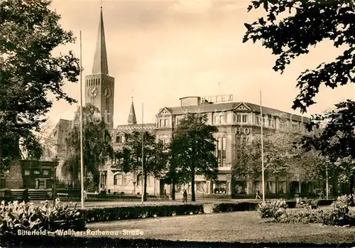 AK / Ansichtskarte Bitterfeld Walther Rathenau Strasse Park Kirche Kat. Bitterfeld