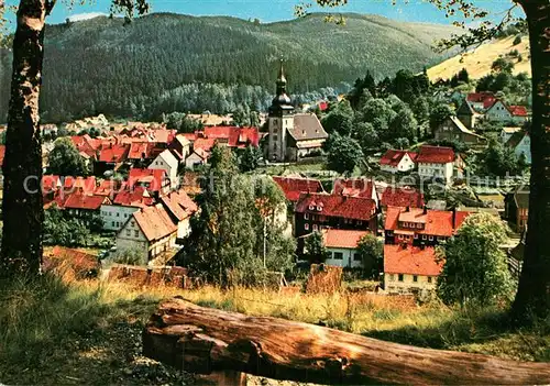 AK / Ansichtskarte Lautenthal Harz Teilansicht mit Kirche vom Waldrand aus Kat. Langelsheim