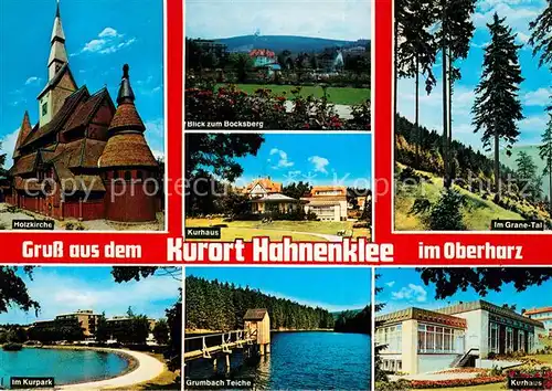 AK / Ansichtskarte Hahnenklee Bockswiese Harz Holzkirche Kurpark Grumbach Teiche Kurhaus Granetal Bocksberg Kat. Goslar