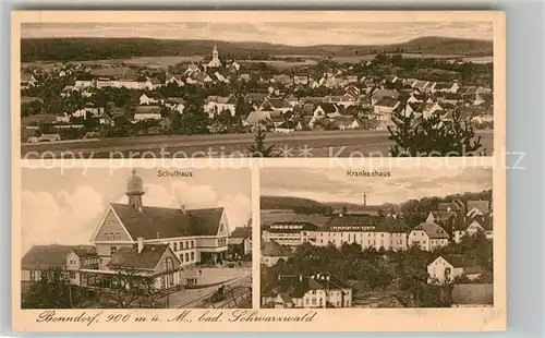 AK / Ansichtskarte Bonndorf Schwarzwald Panorama Schloss Krankenhaus Kat. Bonndorf