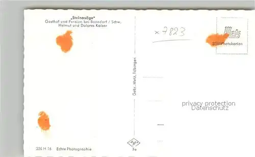 AK / Ansichtskarte Bonndorf Schwarzwald Gasthof Pension Steinasaege Kat. Bonndorf