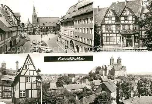 AK / Ansichtskarte Quedlinburg Markt Finkenherd Klopstockhaus Stiftskirche Kat. Quedlinburg